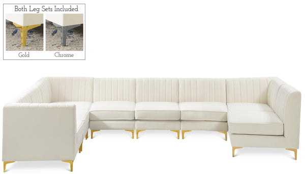 Alina Cream Velvet Modular Sectional