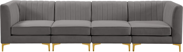 Alina Grey Velvet Modular Sofa