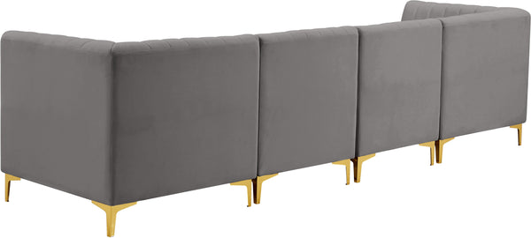 Alina Grey Velvet Modular Sofa