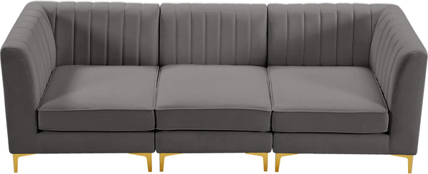 Alina Grey Velvet Modular Sofa