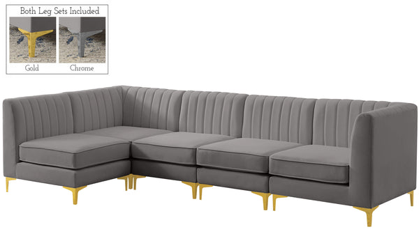 Alina Grey Velvet Modular Sectional