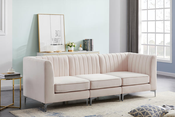 Alina Pink Velvet Modular Sectional