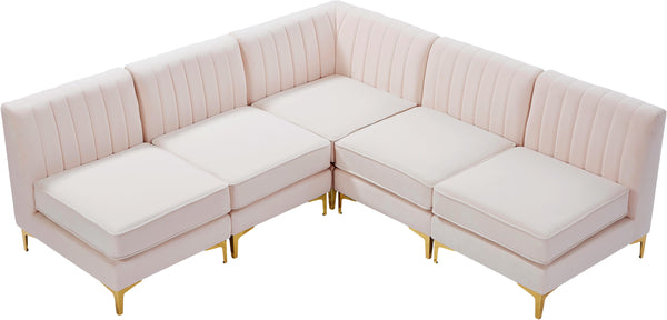 Alina Pink Velvet Modular Sectional