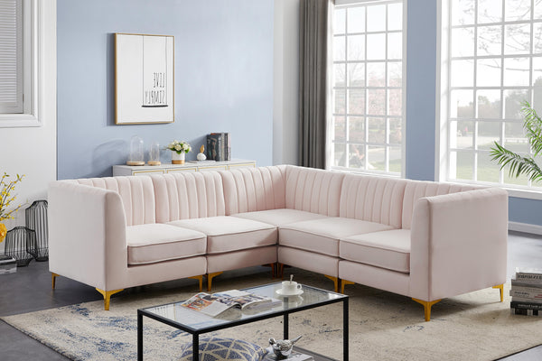 Alina Pink Velvet Modular Sectional