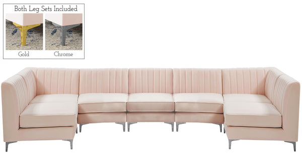 Alina Pink Velvet Modular Sectional