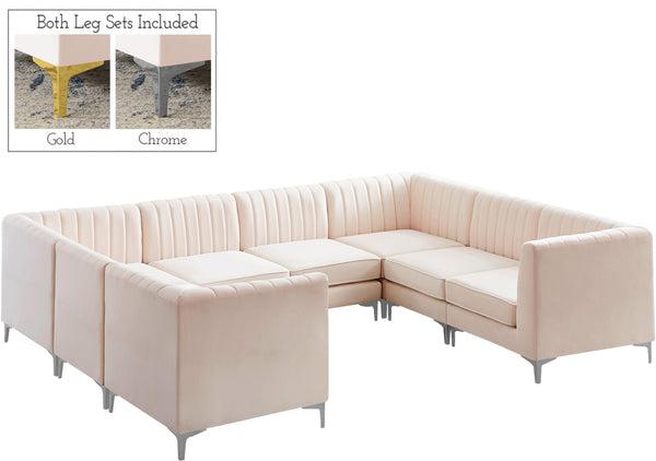 Alina Pink Velvet Modular Sectional