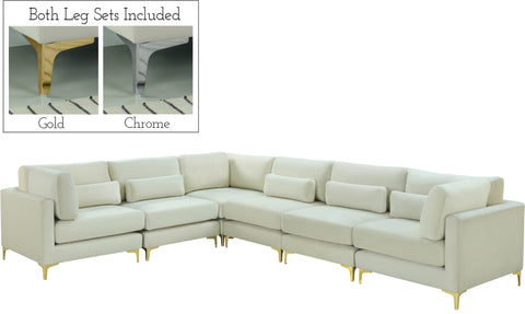 Julia Cream Velvet Modular Sectional (6 Boxes) image