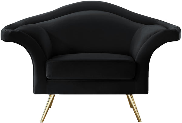 Lips Black Velvet Chair