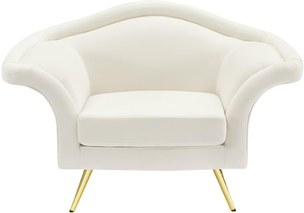 Lips Cream Velvet Chair