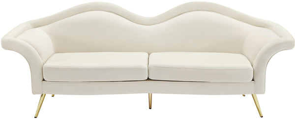 Lips Cream Velvet Sofa