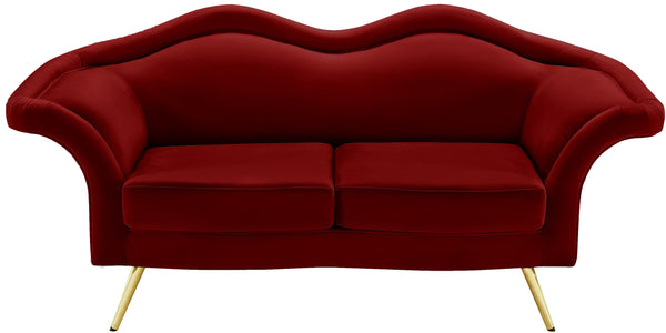 Lips Red Velvet Loveseat