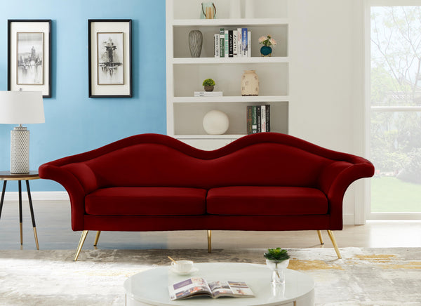 Lips Red Velvet Sofa