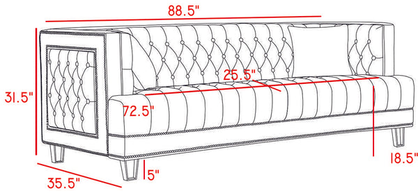 Lucas Black Velvet Sofa