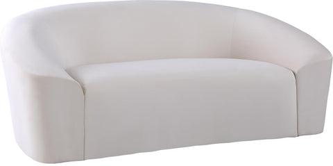 Riley Cream Velvet Loveseat image