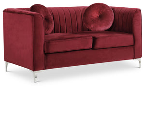 Isabelle Burgundy Velvet Loveseat image