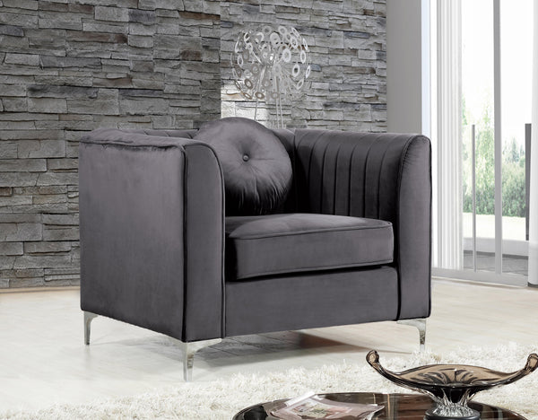 Isabelle Grey Velvet Chair