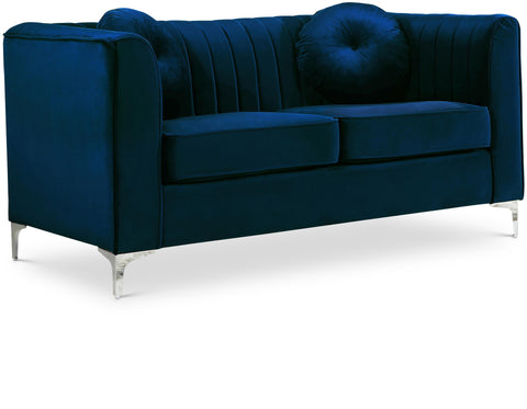 Isabelle Navy Velvet Loveseat image