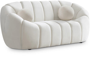 Elijah Cream Velvet Loveseat image