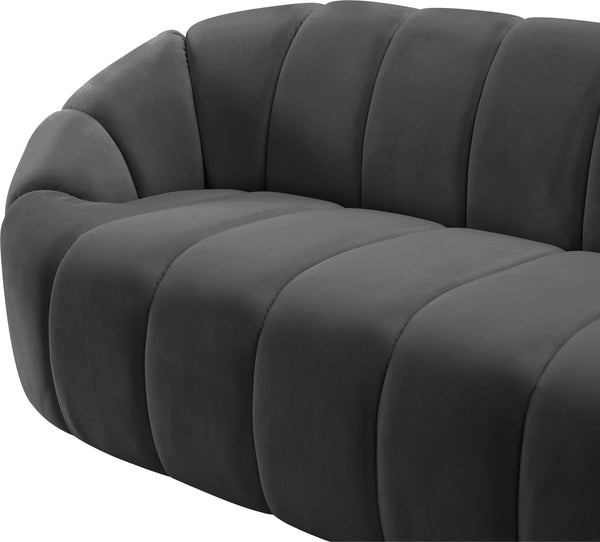 Elijah Grey Velvet Sofa