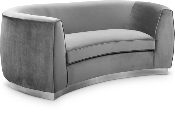 Julian Grey Velvet Loveseat