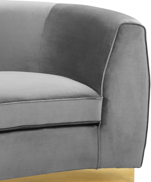 Julian Grey Velvet Loveseat