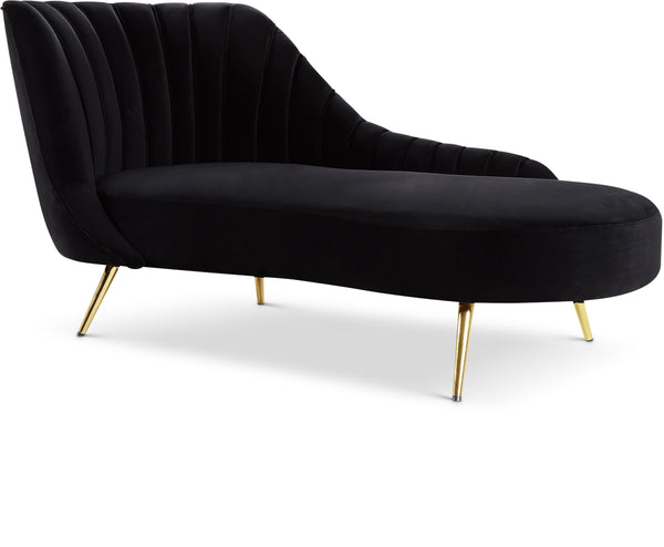Margo Black Velvet Chaise