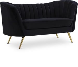 Margo Black Velvet Loveseat image