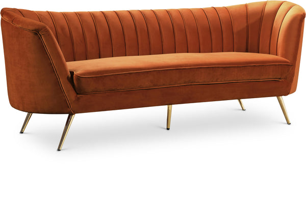 Margo Cognac Velvet Sofa image