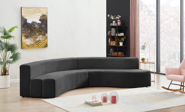 Curl Grey Velvet 2pc. Sectional