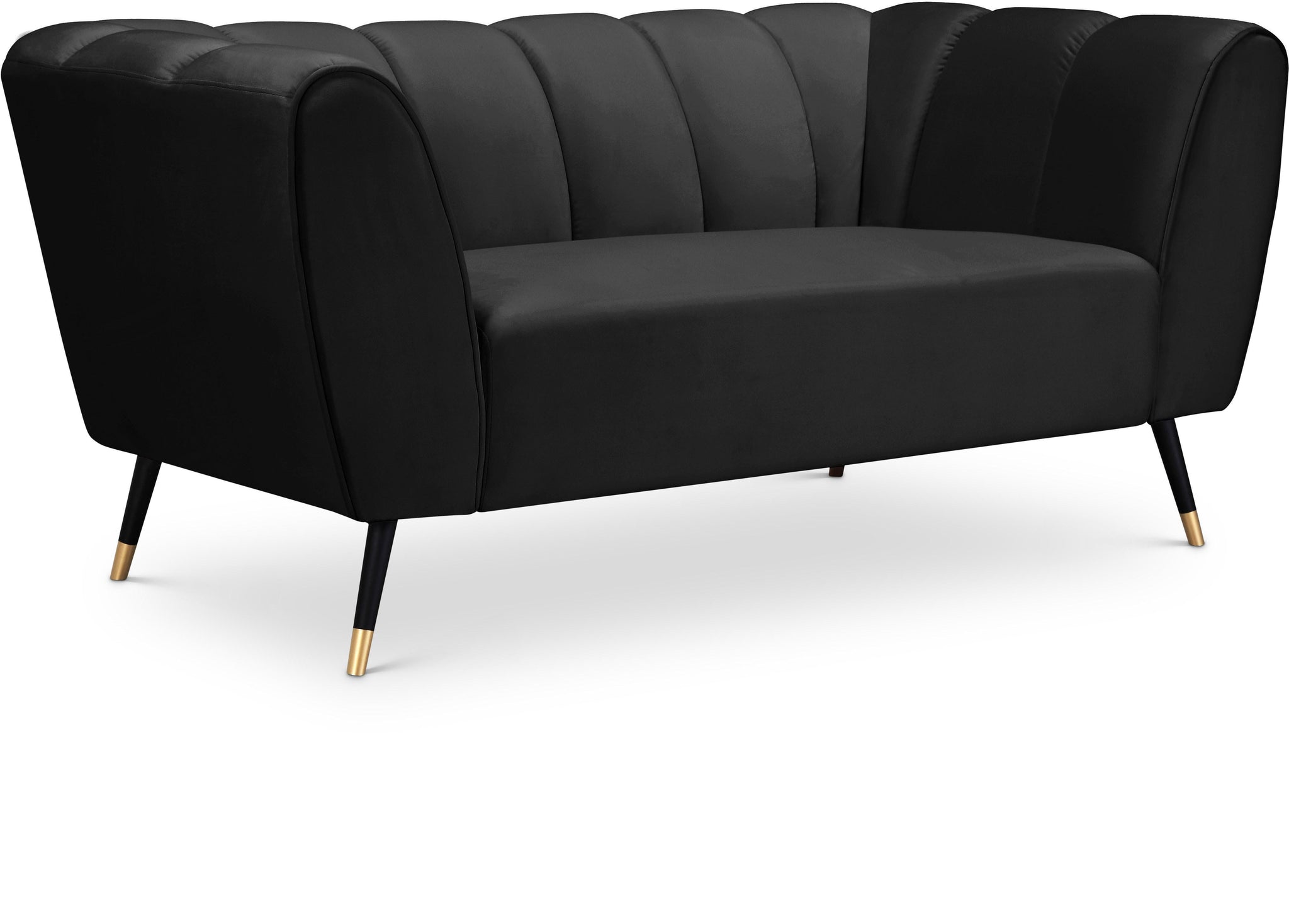 Beaumont Black Velvet Loveseat