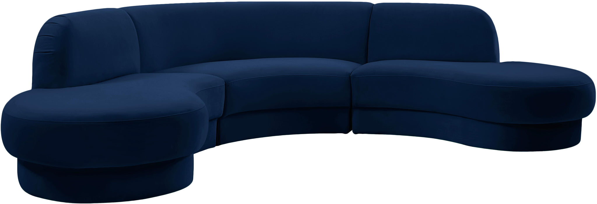 Rosa Navy Velvet 3pc. Sectional (3 Boxes) image