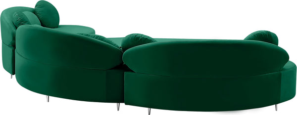 Vivacious Green Velvet 3pc. Sectional (3 Boxes)