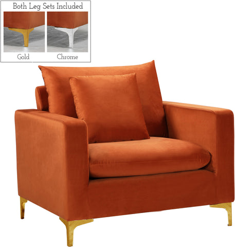 Naomi Cognac Velvet Chair image