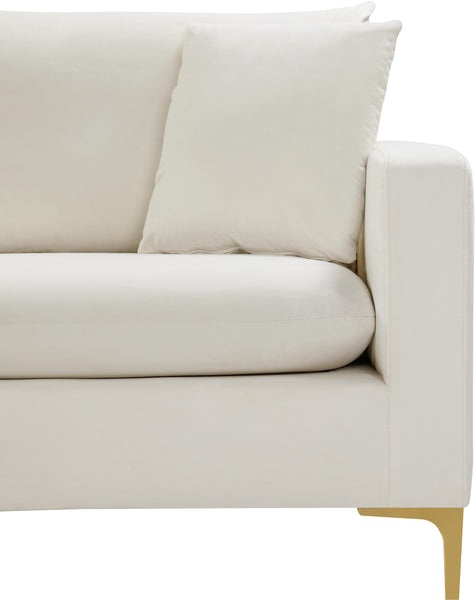 Naomi Cream Velvet Sofa