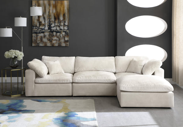 Cozy Cream Velvet Cloud Modular Sectional