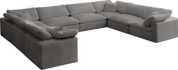 Cozy Grey Velvet Cloud Modular Sectional