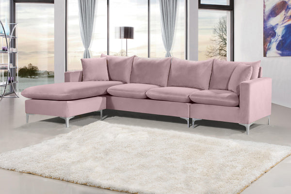 Naomi Pink Velvet 2pc. Reversible Sectional