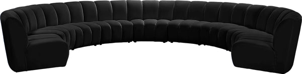 Infinity Black Velvet 9pc. Modular Sectional image