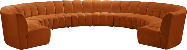 Infinity Cognac Velvet 10pc. Modular Sectional image