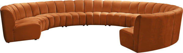 Infinity Cognac Velvet 10pc. Modular Sectional