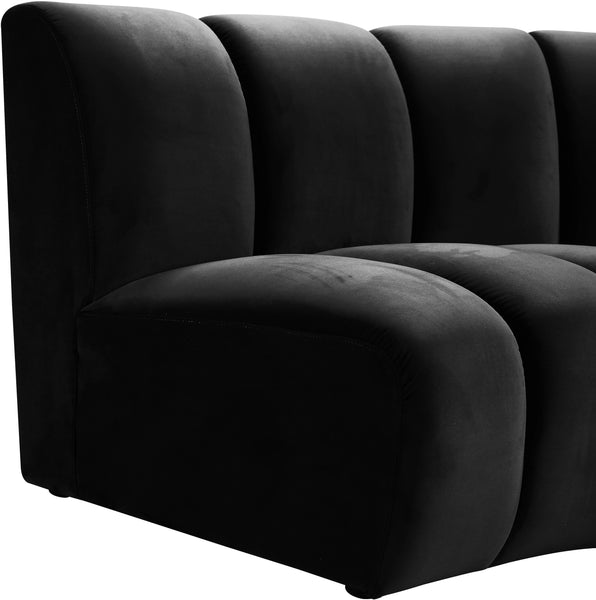 Infinity Black Velvet 3pc. Modular Sectional