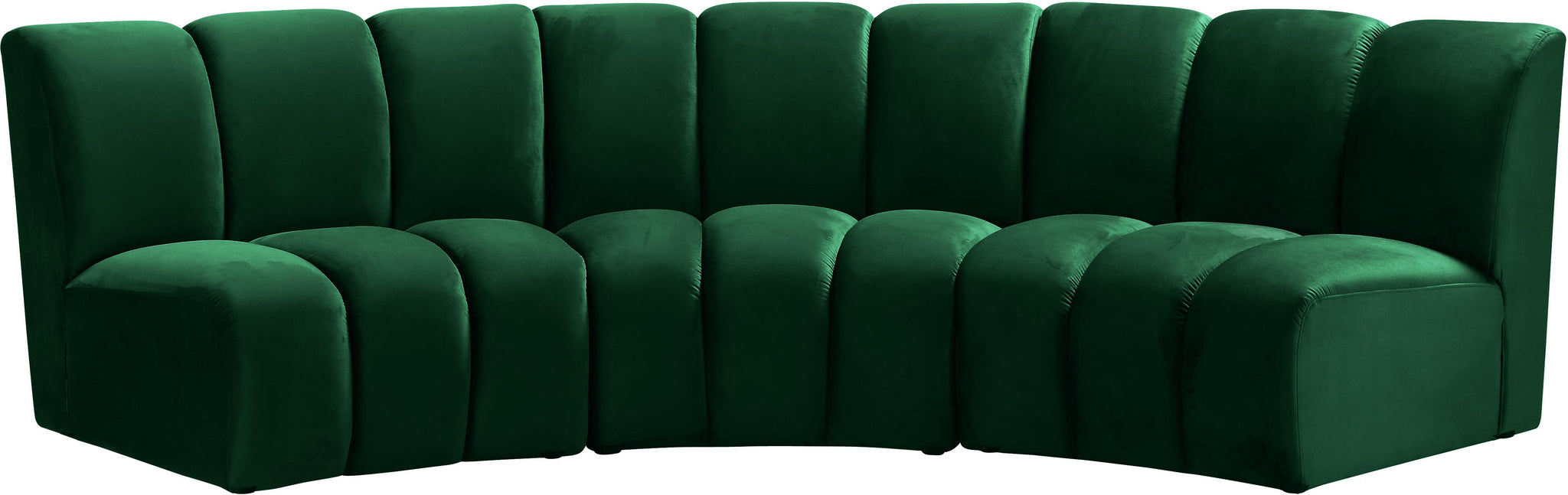Infinity Green Velvet 3pc. Modular Sectional