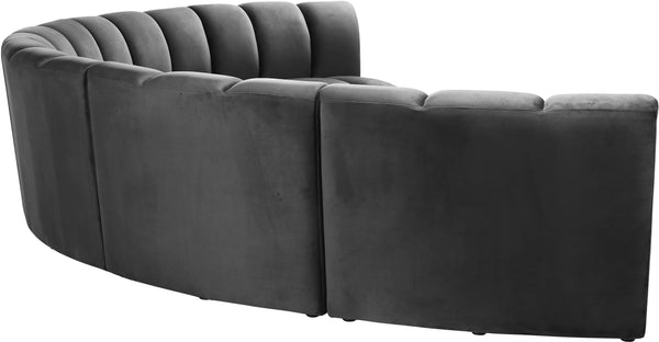 Infinity Grey Velvet 6pc. Modular Sectional