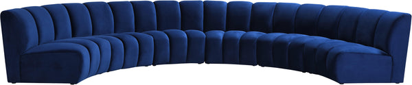 Infinity Navy Velvet 6pc. Modular Sectional image