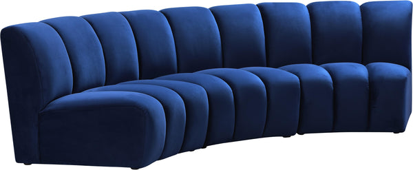 Infinity Navy Velvet 3pc. Modular Sectional