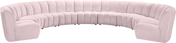 Infinity Pink Velvet 9pc. Modular Sectional image