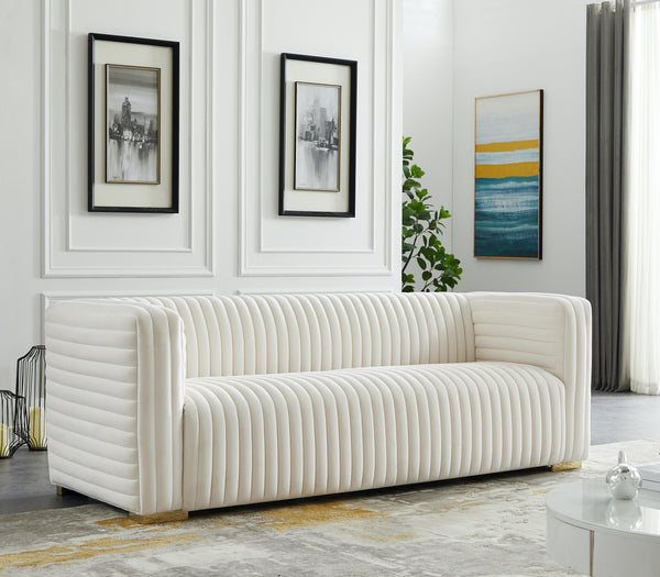 Ravish Cream Velvet Sofa