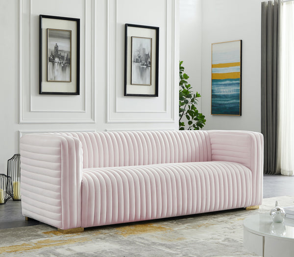 Ravish Pink Velvet Sofa