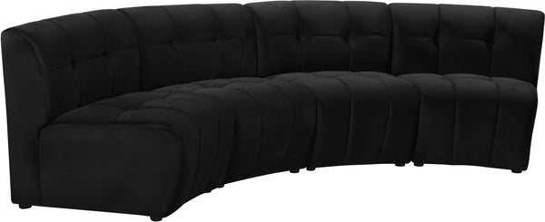 Limitless Black Velvet 4pc. Modular Sectional