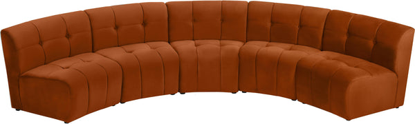 Limitless Cognac Velvet 5pc. Modular Sectional